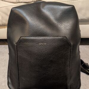 Matt & Nat Black Pebbled Vegan Leather Backpack